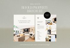 the real estate brochure has been designed to look like an open - concept