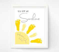 a card with the words you are my sunshine written in yellow and white on it