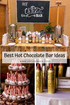 hot chocolate bar Easy Hot Chocolate Mix Recipe, Cocoa Bar Station, Diy Hot Chocolate Bar, Fall Hot Chocolate