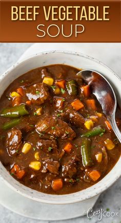 beef and vegetables in a soup. Feel Good Dinner, Homemade Beef Vegetable Soup, Warm Soup Recipes, Soup And Stew, Homemade Beef