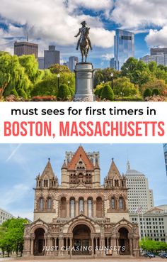 boston massachusetts with the words must sees for first times in boston, massachusetts