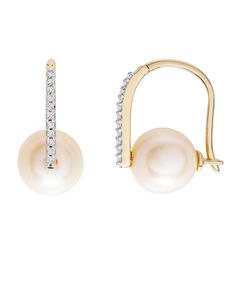 Be polished in this cultured freshwater pearl (9mm) and diamond (1/10 ct. t.w.) earrings set in 14k yellow gold Convertible Jewelry, Pearl Earrings Gold, Buy Earrings, Earrings Pearl, Metal Earrings, Earrings Set, Earrings Gold, Luxury Jewelry, Earring Set