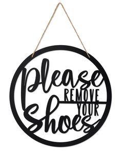 PRICES MAY VARY. 👟UNIQUE SHOES-OFF SIGN FOR HOUSE - Welcome guests with this rustic shoes-off hanging sign is designed with elegant font. Hang it on your front door, living room, or entryway, and sure to impress your guests, friends, and family. 👟PREMIUM MATERIAL WITH SUITABLE SIZE - Our shoes-off sign is made of sturdy metal, has no odd smell, no burrs, does not easily fade, and is safe for your home， black finish which will be a great wall hanging as part of your farmhouse decor. Please remo Please Remove Your Shoes Sign, Remove Your Shoes Sign, Shoes Off Sign, Please Remove Your Shoes, Wall Decorations For Living Room, Farmhouse Porch Decor, Remove Your Shoes, Entryway Door, Decorations For Living Room