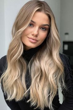 Mid Length Blonde Hair Balayage, Light Brown Blonde Balayage, Blonde Beach Waves, Beach Waves Hair, Lived In Blonde, Beach Blonde Hair, Blonde Hair Goals, Summer Blonde, Beach Wave Hair