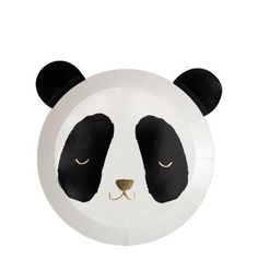 a paper plate with a panda face on it