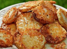 some fried potatoes on a white plate