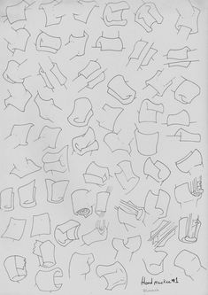 a drawing of many different shapes and sizes