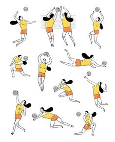 line art woman playing volleyball in various action Line Art Woman, Beautiful Love Pictures, Female Art, Volleyball, Vector Art, Line Art, Vector Free