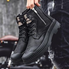 Oxford Boots, Leather High Tops, Zipper Boots, Stylish Boots, An Aesthetic, Mens Shoes Boots, Black 7, Boots For Sale, Timberland Boots