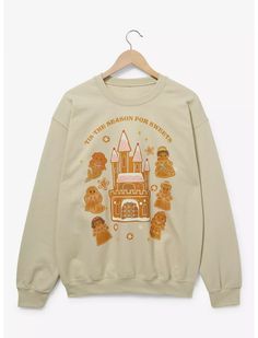 Disney Princess Gingerbread Castle Crewneck - BoxLunch Exclusive Christmas Disney Outfits, Gingerbread Outfit, Disney Christmas Outfits, Gingerbread Castle, Kids Disney Shirts, Cinderella Carriage, Princess Inspired, Disney Fun, Disney Shirts