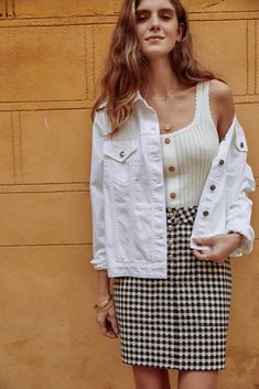 Pull & Bear, Spring Summer Outfits, White Denim, Outfits Casuales, Style Me, Denim Jacket, Summer Outfits