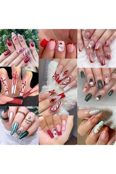 Christmas Glitter Nail Art Stickers Cute Xmas Winter Nail Decals Green Red Gold 3D Self-Adhesive Snowflake Elk Snowflake Nail Design Supplies Holiday Nail Art Decoration for Women Girl 4 Sheets