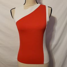 New With Tag Venini Women's Sleeveless Ribbed Knit Asymmetrical Design Top Size: Small Chest: 32-36" Length: 21" From Top Shoulder 56% Nylon, 44% Rayon Hand Wash, Lay Flat ** Top Only, Necklace Not Included ** Ribbed Knit Top, Asymmetrical Design, Flats Top, Small Chest, Small Designs, Lay Flat, Knit Top, Ribbed Knit, Red White