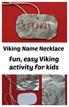 a piece of aluminum foil with the name viking on it and some other items to make