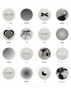 the different types of logos are shown in black and white, including one with a heart