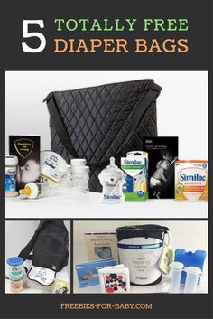 baby diaper bags with the title 5 totally free diaper bags on top and bottom