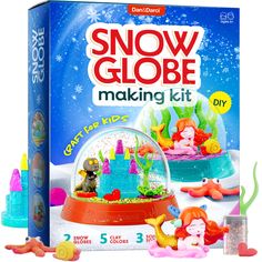 the snow globe making kit is in its box