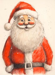 a drawing of santa claus with his hand on his hip