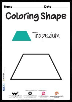 a poster that says, coloring shape trapezum