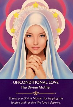 an image of a woman with her hands folded in front of her face and the words, unconditionalal love