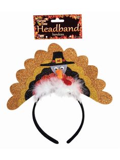 a headband with a turkey wearing a hat