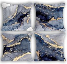 Modern Abstract Marble Texture Blue Gold Watercolor Print Art Home Bedroom Decorations Soft Throw Pillow Cover, Minimalist Drawing Boho Pillow Case Pillowcase, 18x18 Inch 4 Pcs 18x18in Condition NEW_OTHER - THIS ITEM WAS PREVIOUSLY PURCHASED FROM AMAZON AND RETURNED. WE PURCHASE AMAZON'S RETURNED ITEMS AND RESELL THEM ON EBAY. PLEASE SEE ALL PHOTOS FOR THE BEST DESCRIPTION OF THIS ITEM'S CONDITION. PLEASE READ Quality Assurance: Untested The product image is the actual item you will receive unless otherwise noted. We are a reseller and not able to provide specific fitment information. However, we can provide additional product specs so that you can determine if the item will work for you. We are not sponsored by or affiliated with the brand associated with the product being sold. SHIPPING Blue Living Room Apartment, Royal Blue Living Room, Blue And Gold Decor, Gold Pillow Covers, Living Room Wood Floor, Blue Living Room Decor, Blue Cushion Covers, Sofa Bed Bedroom, Velvet Sectional