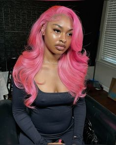 @ yanislaceproject Pink Lace Wig, Frontal Wig Hairstyles, Pink Wig, Pretty Braided Hairstyles, Pretty Hair Color, Dope Hairstyles, Front Lace Wigs Human Hair, Baddie Hairstyles, Braids For Black Hair