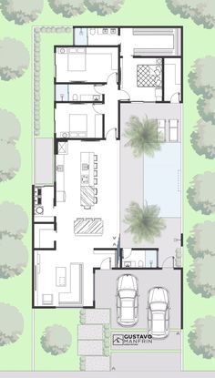 the floor plan for a modern house