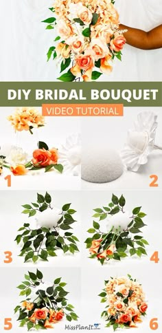 how to make a bridal bouquet with flowers and leaves in 5 easy steps - step by step instructions