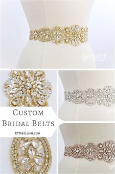 Custom Bridal Belt by EYMbellish Designs | Rose Gold Bridal Belt | Silver Bridal Belt Gold Bridal Belt | Wedding Day Accessories | Bridal Accessories | Bridal Jewelry Ideas | Etsy Wedding Favorites | Bridal Gown Ideas | Favorite Wedding Dresses | Mermaid Wedding Gown Styles | Big Bridal Belt | Pageant Dress Accessories | Pageant Gown Idea Rose Gold Wedding Accessories, Gold Wedding Accessories, Bridesmaid Belt, Bridal Belts, Gown Ideas, Pageant Gown, Wedding Gown Styles, Rhinestone Rose, Wedding Dress Belt