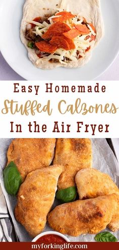 easy homemade stuffed calzones in the air fryer