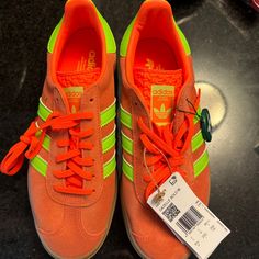 Nwt Adidas Gazelle Platform Bold Sneakers, Women’s Size 8.5. Never Worn, Verified By Stock X When Purchased. Rare Color Combination Perfect For Your Bold Fall Looks! Will Send With Box If Needed Although Box Has Some Damage As Seen In Photos. Comes With Extra Laces In Green! Adidas Orange Sneakers With Branded Insole, Orange Sneakers With Removable Insole And Round Toe, Adidas Sporty Sneakers With Removable Insole, Sporty Orange Slip-on Sneakers, Orange Lace-up Sneakers, Adidas Orange Sneakers For Sports, Adidas Orange Sports Sneakers, Orange Low-top Sneakers With Removable Insole, Sporty Orange Adidas Sneakers