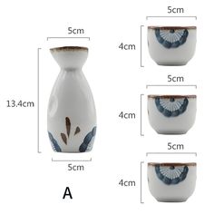 Shop 0 Hand-painted Sake Bottle Set Household Wine Jug Wine Glass Dispenser Small Wine Cup Shochu Glass and Wind Tableware Mademoiselle Home Decor طقم شاي, Modern Traditional Style, Japanese Bowls, Tea Caddy, Japanese Ceramics, Japanese Tea