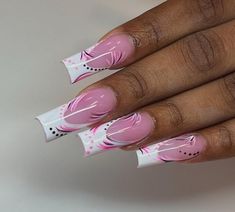 China Nails Design, Early 2000s Nail Designs, Old School Nails, 90s Nail Art, French Acrylic Nails