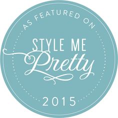 a round sign that says style me pretty as featured on the front and back of it