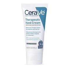 CeraVe Therapeutic Hand Cream moisturizes your hands, calms the skin and restores the skin’s natural barrier with a formula featuring hyaluronic acid, niacinamide and three essential ceramides. This fragrance-free hand cream also contains dimethicone, a skin protectant, and its non-greasy, fast-absorbing formula helps restore and maintain smooth, soft skin. Hand cream is: •Fragrance-free •Accepted by the National Eczema Association •Developed with dermatologists •Gentle, non-irritating formula K Cerave Skincare, Chafed Skin, Dry Cracked Hands, Cracked Hands, Branded Items, Healing Ointment, Bumpy Skin, Hydrating Cleanser, Cream For Dry Skin