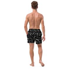 These swim trunks have everything you need for a hot summer day--they're quick-drying and breathable, have multiple pockets for your belongings, and feature a silky, anti-chafe inner liner. Get yours now! * Fabric composition: (may vary by 5%) 91% recycled polyester, 9% spandex * Liner composition: 92% polyester, 8% spandex * Fabric weight (may vary by 5 5.13 oz/yd² (174 g/m²)  * Four-way stretch water-repellent microfiber fabric * Anti-chafe mesh inner liner * Elastic waistband with drawcord * Mesh pockets * Small inside pocket for valuables * UPF 50+ Summer Sports Short Boxer Briefs, Travel Shorts With Built-in Liner For Summer, Summer Sports Nylon Boxer Briefs, Nylon Swim Trunks With Pockets For Summer, Summer Beachwear Boxer Briefs For Swimming, Summer Nylon Swim Trunks With Pockets, Summer Swim Trunks With Pockets, Black Athletic Shorts For Vacation, Black Summer Shorts For Pool