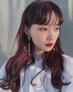 Korean Hair Salon, Redhead Hairstyles, Two Color Hair, Hair Color Asian, Korean Hair, Beautiful Hair Color, Girls With Red Hair