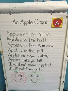 an apple chart with writing on it