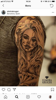 Arms Tattoos For Women, Skull Sleeve Tattoos