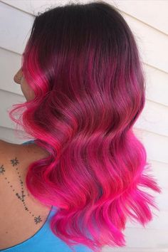 Red To Pink Balayage, Arctic Fox Virgin Pink, Fox Hair Dye, Fox Hair Color, Pink And Black Hair, Amber Hair