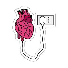 a heart plugged in to an electrical outlet