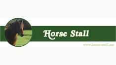 a horse standing in a field with the words horse stall