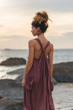 Sleeveless Pocket Dress Mahika Brown / Bohemian Dress / 100% - Etsy United Arab Emirates Red Bohemian Dress, Summer Fashion Dresses, Fashion Tips For Women, Festival Dress, Bohemian Dress, Pocket Dress, Comfortable Dress, Dress 100, Dress Clothes For Women