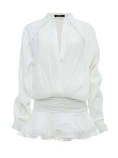 Material: Polyester Organza fabric Pleats hip band Side zipper See through Sample size: S Delicate dry clean Protect accessories before washing Our Style No. ZC_DREA Mini Dress in White Luxury White Long Sleeve Mini Dress, Luxury Trendy White Shirt, Luxury White Cotton Mini Dress, Luxury White Silk Dress, Luxury Fitted White Shirt, Ysl Dress White, Feminine Luxury Off White Mini Dress, Fitted Shirt Dress, Clothes White Background