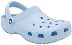 Casual Light Blue Summer Clogs, Casual Light Blue Clogs For Summer, Light Blue Casual Clogs For Spring, Casual Light Blue Clogs For Spring, Casual Non-slip Light Blue Clogs, Casual Blue Outdoor Clogs, Blue Casual Slip-resistant Clogs, Casual Blue Slip-resistant Clogs, Blue Slip-resistant Casual Clogs