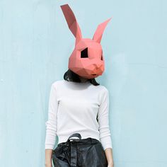 3D Paper Mold Rabbit Head Mask Headgear Model Halloween Cosplay Props Women Men Party Dress Up DIY Rabbit Head, Men Party, Head Mask, Man Party, Cosplay Props, 3d Paper, Halloween Cosplay, Women Men, Party Dress