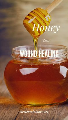 Honey isn't just known for its taste, it has also been used traditionally in wound healing! It can actually stimulate tissue repair due to its unique constituents. No wonder honey has been a go to for so long in treating wounds! Wound Healing Remedies, Herbalism Basics, Uses For Honey, Skincare Routine And Products, Natural Wound Care, Home Apothecary, Honey Uses, Throat Remedies, Natural Remedies For Allergies