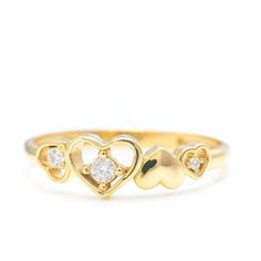 14k Solid Gold Heart Ring, Real Gold Love Ring, Unique Design Premium Heart Band For Her, Handmade Fine Jewelry By Selanica. 💙 The ring material is 14k solid gold, should not be confused with gold plating or filling. It will never tarnish or fade over time. We're offering the finest quality in solid gold jewelry. 💎 Gemstones are premium grade D Color (colorless) VS/SI clarity moissanites. 💙 Our jewelry is handcrafted with love and great care at San Francisco Bay! All of our items are 14k stamped for authenticity. You will receive them exactly as pictured.  💙 Quick shipping - Your order will be handcrafted and shipped in a few days. 🎁 They are delivered in a nice jewelry box, ready to be presented as a precious gift. 💎 Moissanite is the best alternative for natural diamonds as the sec Heirloom Promise Ring Jewelry For Valentine's Day, Luxury Yellow Gold Jewelry For Valentine's Day, Yellow Gold Open Heart Ring For Valentine's Day, Heart-shaped Hallmarked Diamond Ring, Heirloom 14k Gold Heart Promise Ring, 14k Stamped Diamond Ring For Valentine's Day, Stamped 14k Diamond Ring For Valentine's Day, Valentine's Day 14k Stamped Fine Jewelry Diamond Ring, Yellow Gold Open Heart Ring For Gift