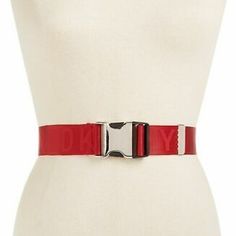 A Unique Seat Belt Buckle Fastens This Logo-Woven Dkny Belt. Approx. Width: 1" Logo-Woven Band Seat Belt Buckle Closure S/M: 43"; M/L: 46" Polyester/Faux Leather Item Is New Without Tags. Belt Was Never Used. Unique Belts, Leather Tool Belt, Seat Belt Buckle, Pink Belt, Boho Belts, Wide Leather Belt, 1 Logo, Boho Leather, Black Leather Belt